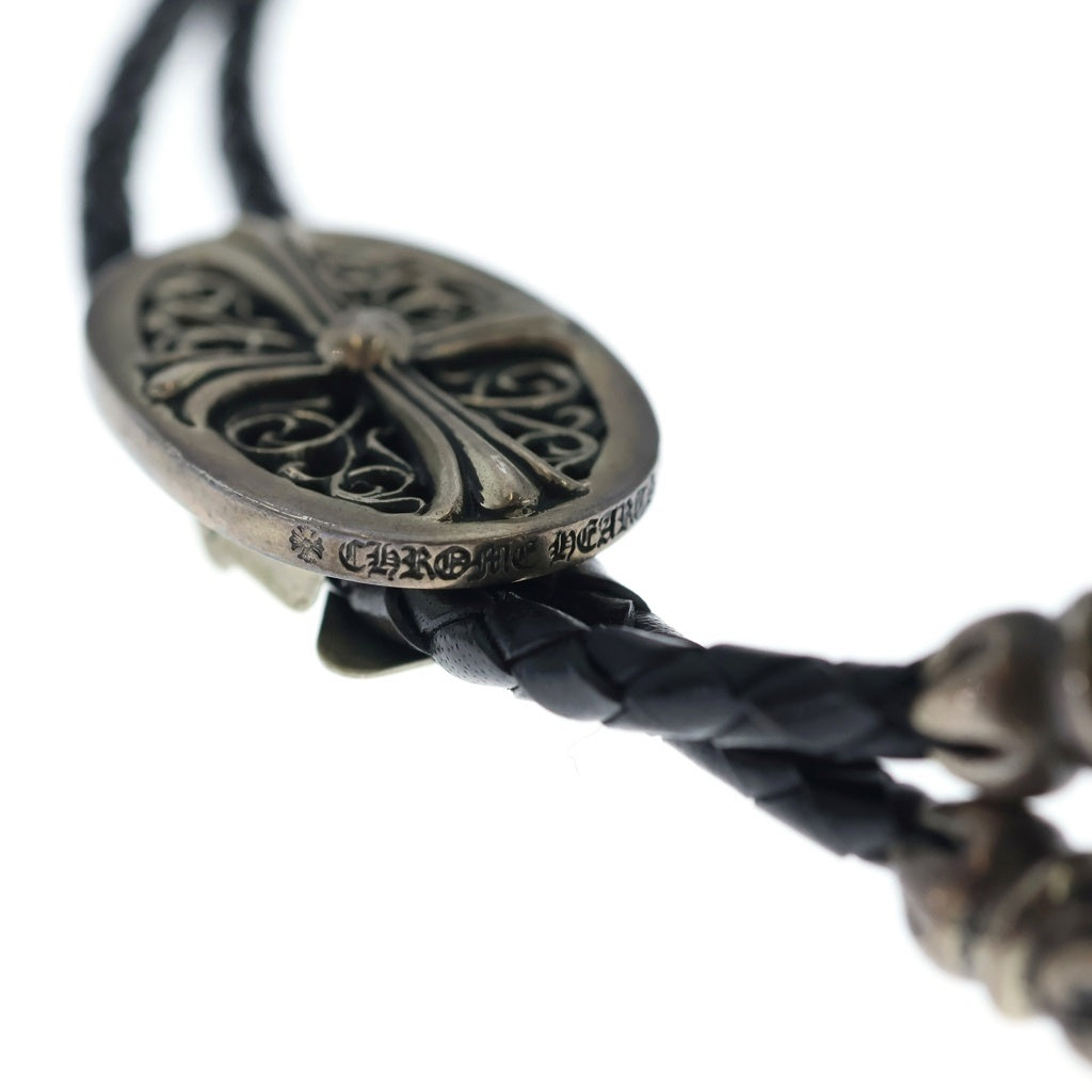 CHROME HEARTS(クロムハーツ) BOLOTIE OVALTINY タイニークラシックオーバルクロス ループタイ シルバー/ブラック BCA209