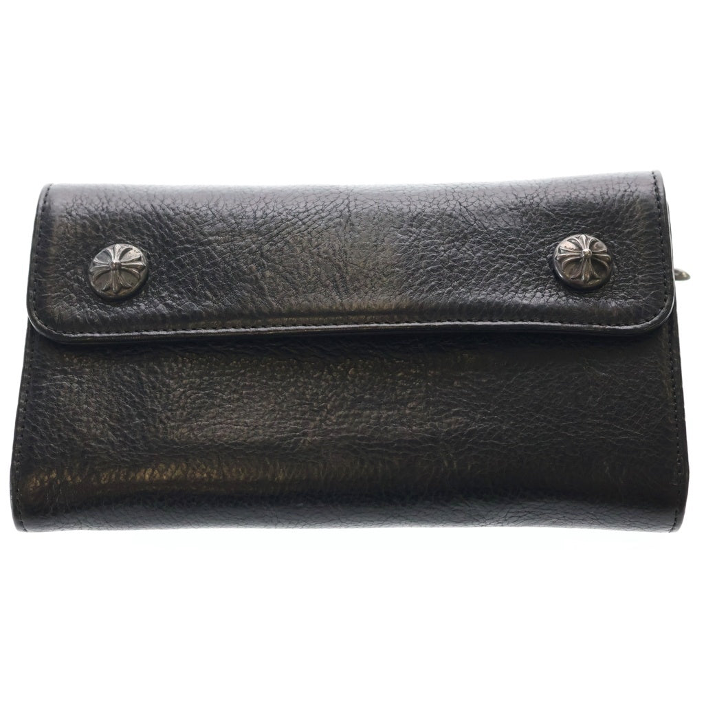 CHROME HEARTS(クロムハーツ) WAVE ウェーブ レザーウォレット 財布 ブラックBCA375