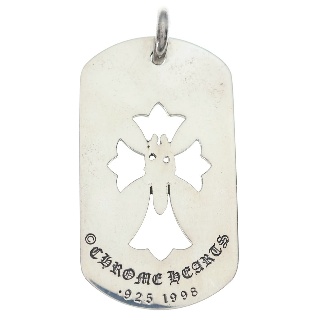 CHROME HEARTS(クロムハーツ) D TAG LRG FLE DAG AFTER 4P DIAフレア ダガー アフター 4Pダイヤ ラージ ドッグタグ ペンダントトップ シルバー