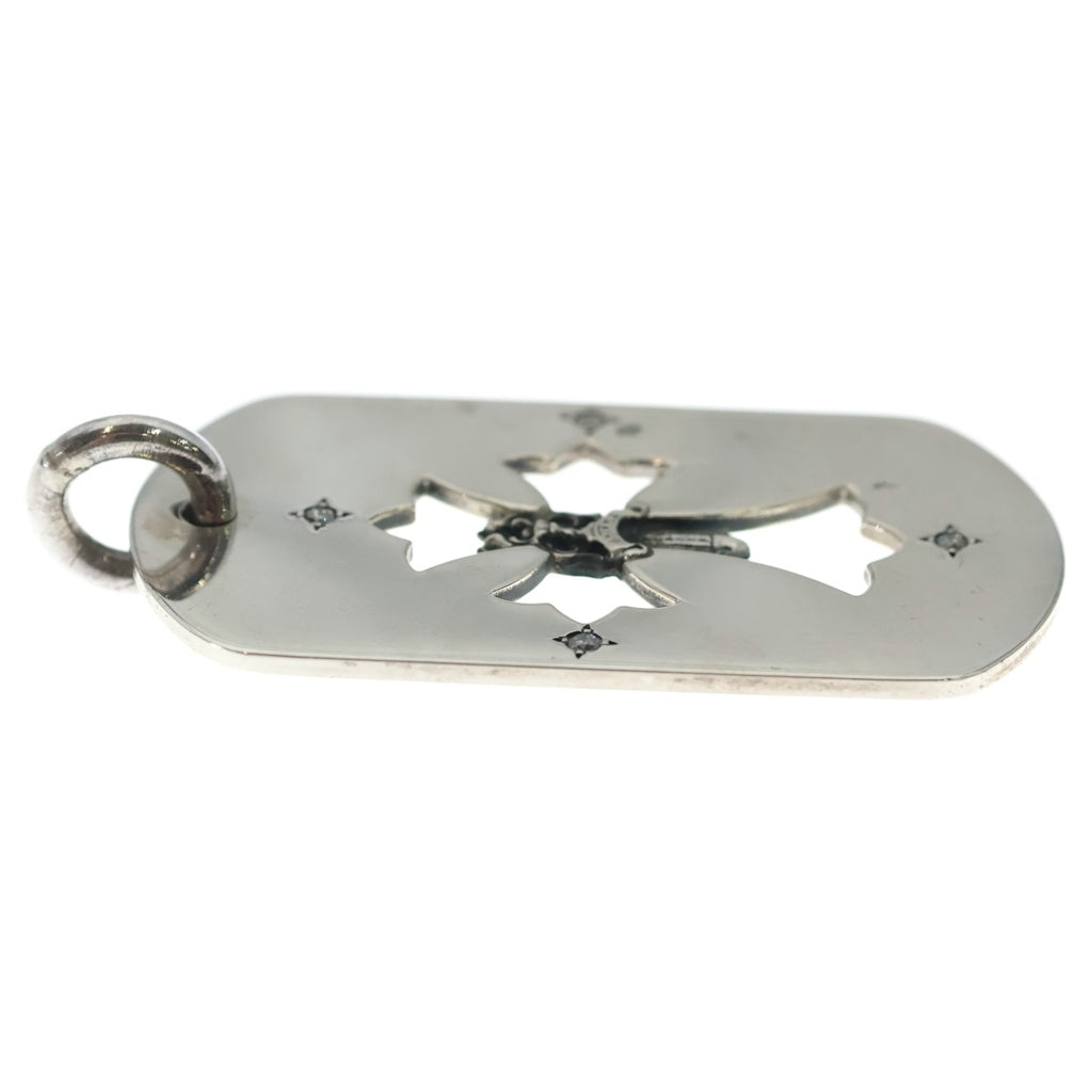 CHROME HEARTS(クロムハーツ) D TAG LRG FLE DAG AFTER 4P DIAフレア ダガー アフター 4Pダイヤ ラージ ドッグタグ ペンダントトップ シルバー