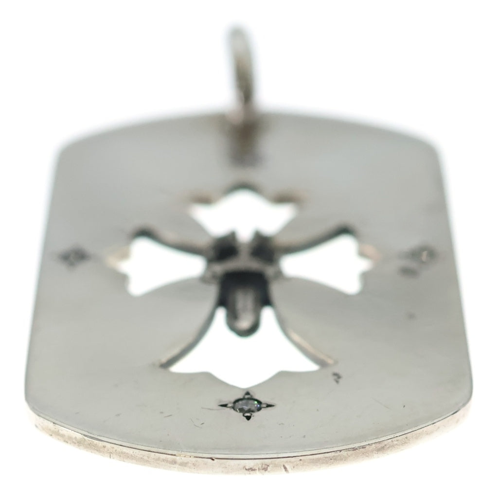 CHROME HEARTS(クロムハーツ) D TAG LRG FLE DAG AFTER 4P DIAフレア ダガー アフター 4Pダイヤ ラージ ドッグタグ ペンダントトップ シルバー