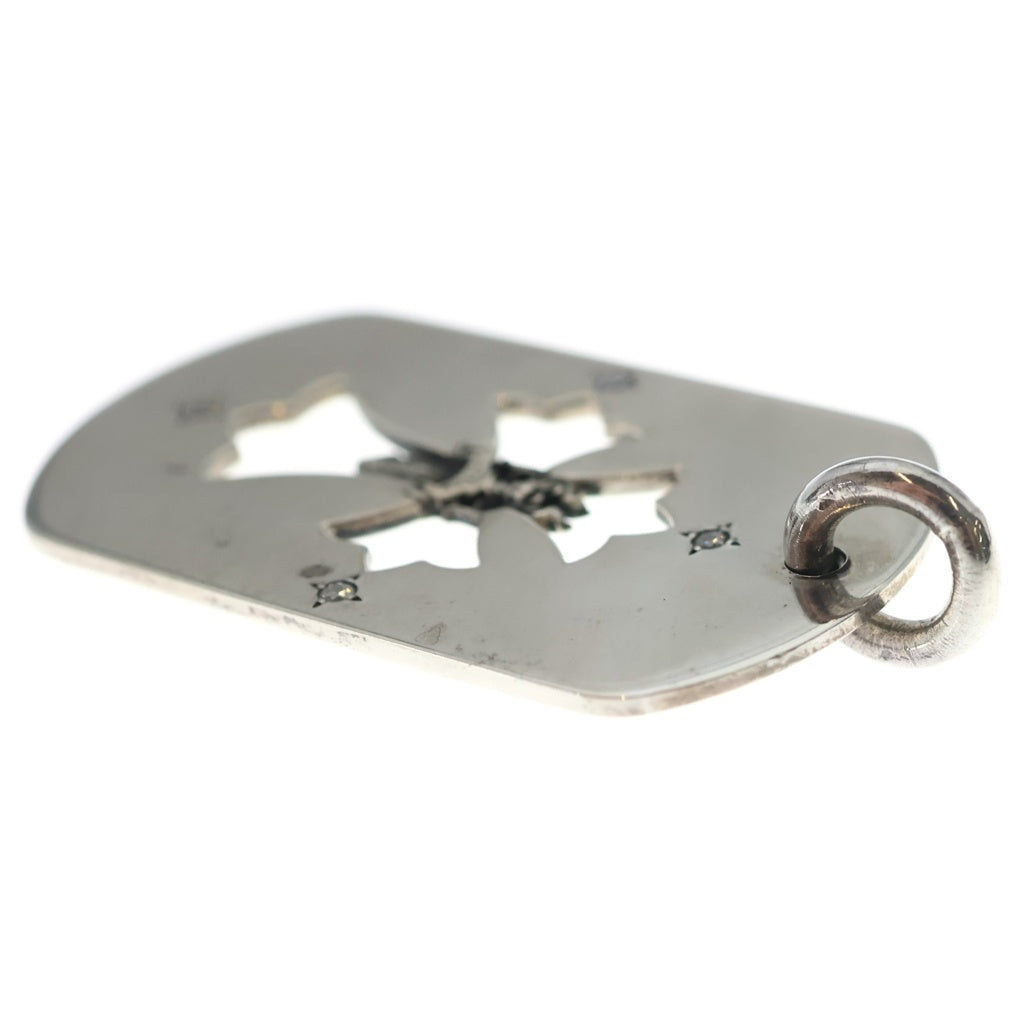 CHROME HEARTS(クロムハーツ) D TAG LRG FLE DAG AFTER 4P DIAフレア ダガー アフター 4Pダイヤ ラージ ドッグタグ ペンダントトップ シルバー