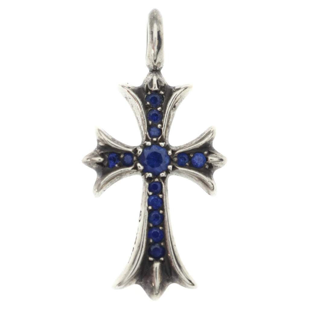 CHROME HEARTS(クロムハーツ) TNY CRSF P/SAP タイニーファットクロス PAVEサファイア ペンダントトップ シルバー