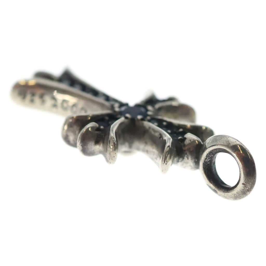 CHROME HEARTS(クロムハーツ) TNY CRSF P/SAP タイニーファットクロス PAVEサファイア ペンダントトップ シルバー