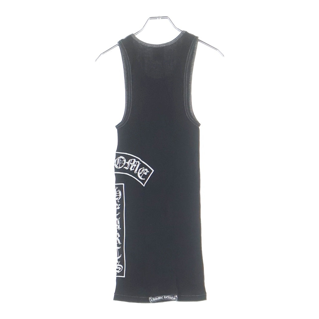 CHROME HEARTS(クロムハーツ) OLD オールド ラージCHクロスプリント ラインストーン 装飾 タンクトップ ノースリーブカットソー ブラック