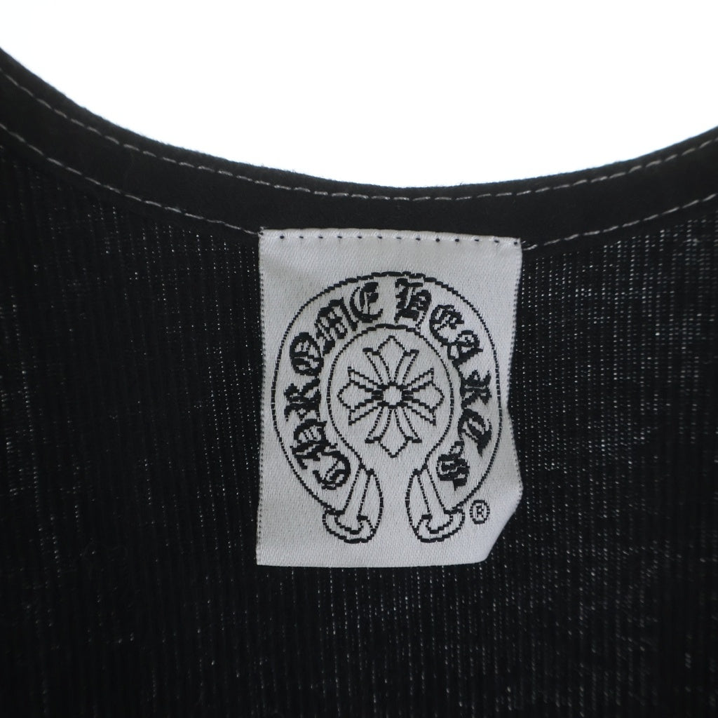 CHROME HEARTS(クロムハーツ) OLD オールド ラージCHクロスプリント ラインストーン 装飾 タンクトップ ノースリーブカットソー ブラック