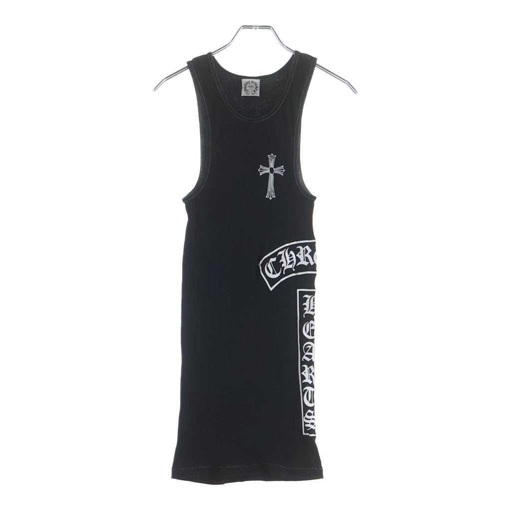 CHROME HEARTS(クロムハーツ) OLD オールド ラージCHクロスプリント タンクトップ ノースリーブカットソー ブラック