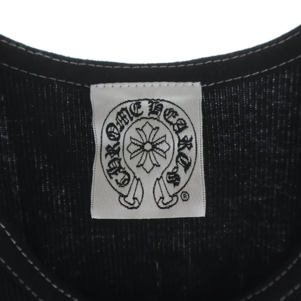 CHROME HEARTS(クロムハーツ) OLD オールド ラージCHクロスプリント タンクトップ ノースリーブカットソー ブラック