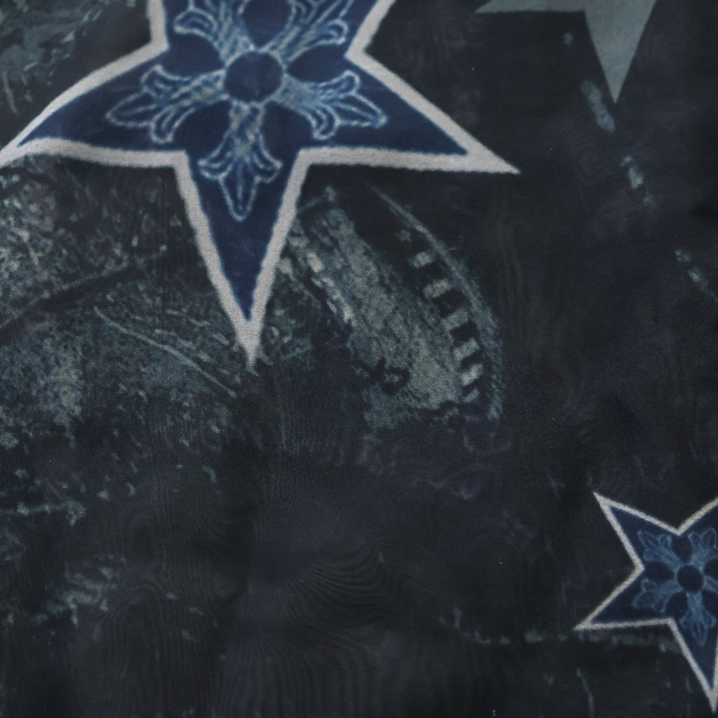 CHROME HEARTS(クロムハーツ) FAMILY FRAMED SILK SCARF 総柄 シルクスカーフ ネイビー