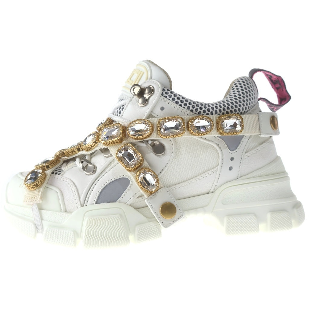 GUCCI(グッチ) フラッシュトレック クリスタル ローカットスニーカー ホワイト 541445 GGZ50 レディース