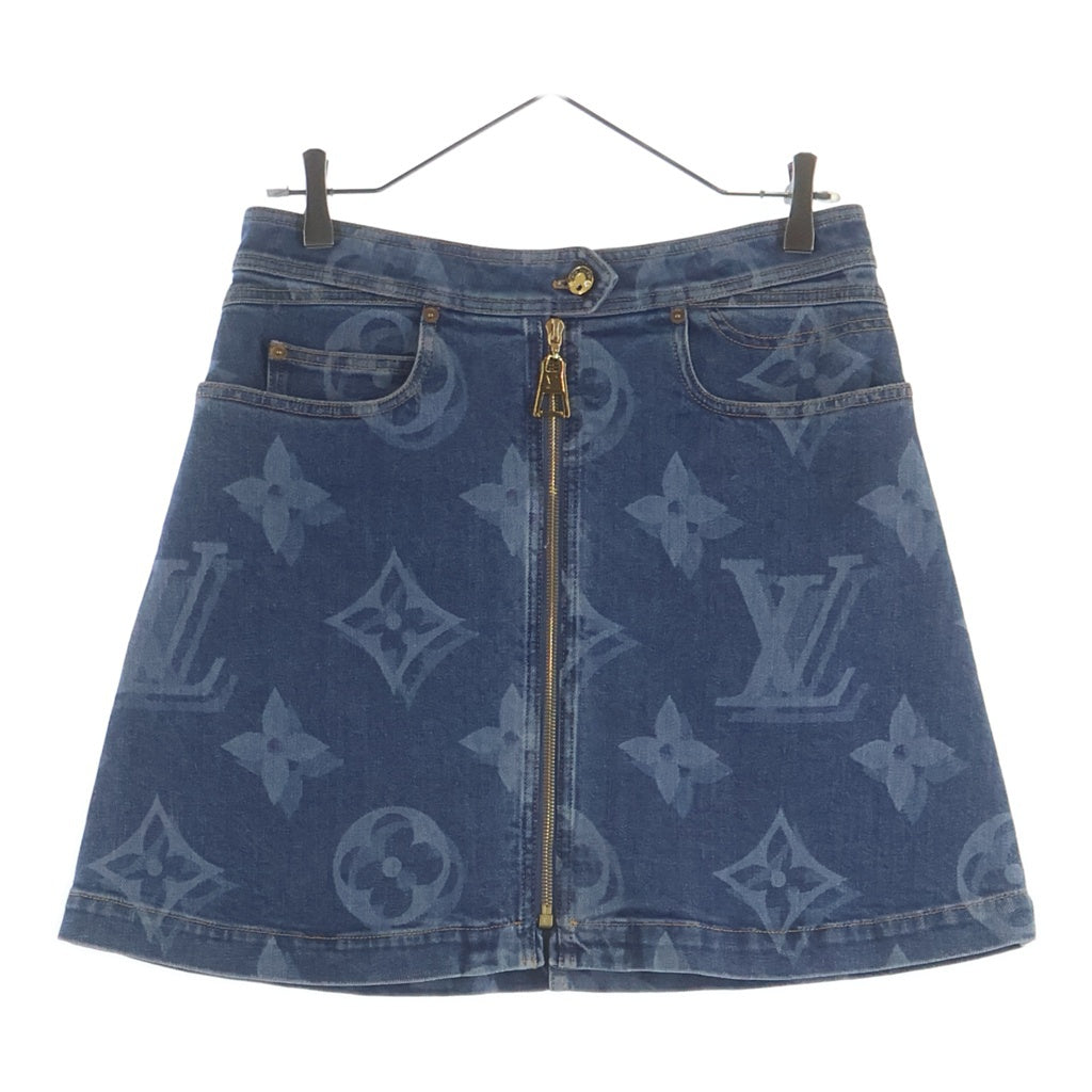 LOUIS VUITTON(ルイヴィトン) モノグラム フロントジップ デニムスカート インディゴ レディース RW211W ZPY FKSK07