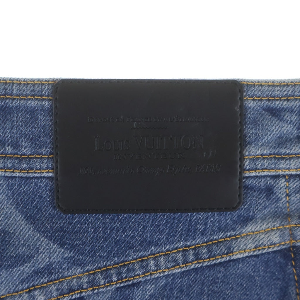 LOUIS VUITTON(ルイヴィトン) モノグラム フロントジップ デニムスカート インディゴ レディース RW211W ZPY FKSK07