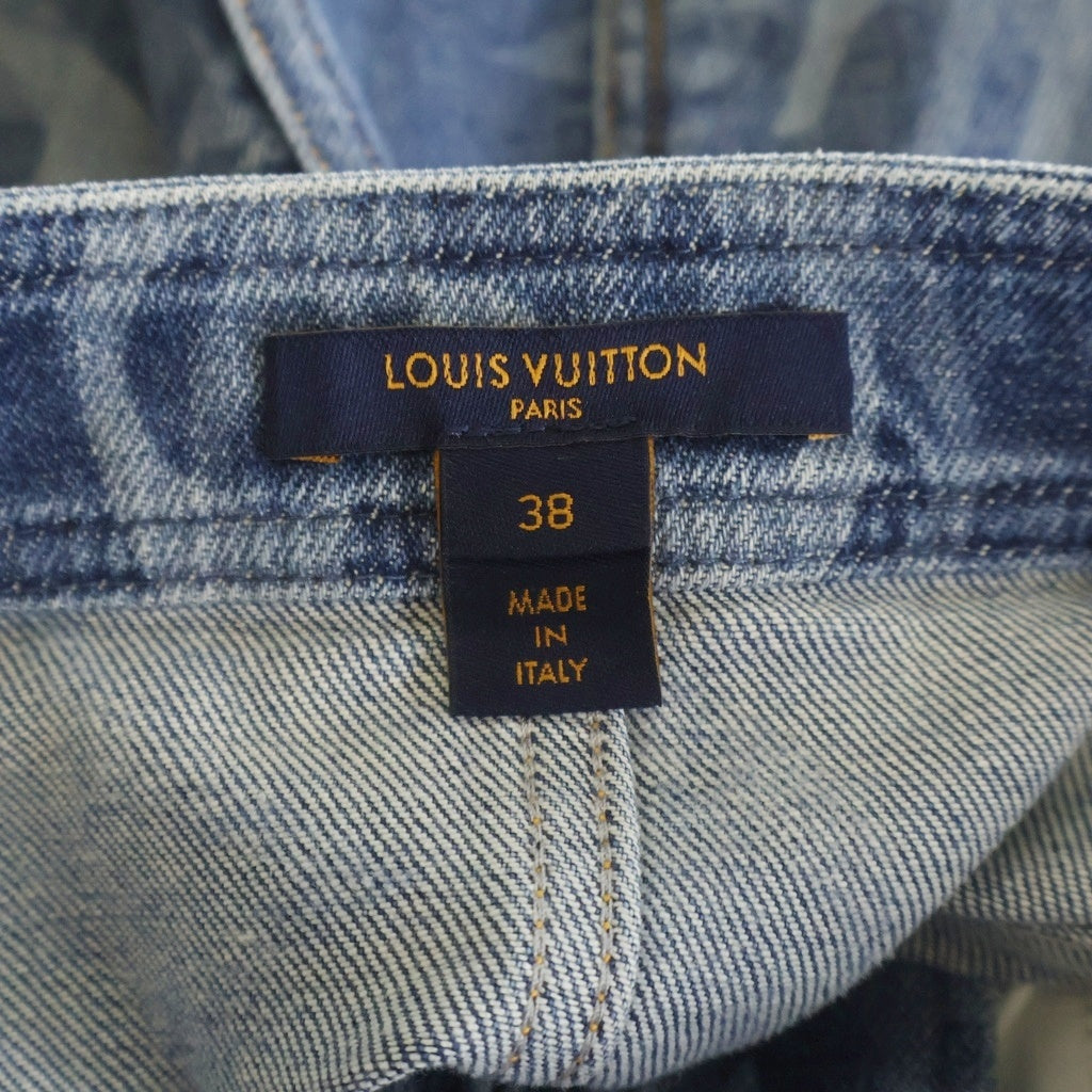 LOUIS VUITTON(ルイヴィトン) モノグラム フロントジップ デニムスカート インディゴ レディース RW211W ZPY FKSK07