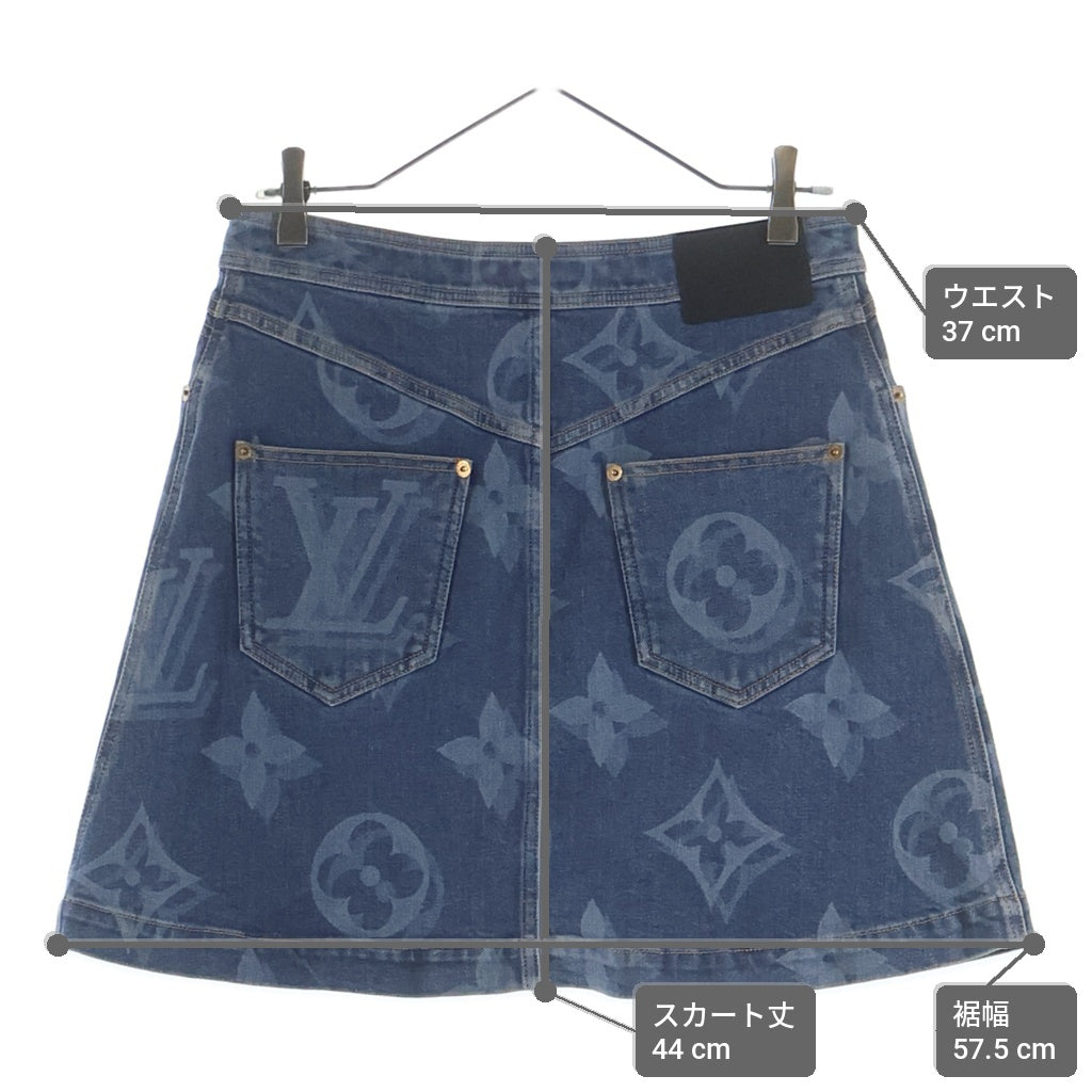 LOUIS VUITTON(ルイヴィトン) モノグラム フロントジップ デニムスカート インディゴ レディース RW211W ZPY FKSK07