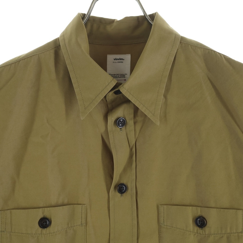 VISVIM(ヴィスヴィム) 19AW USM ALBACORE SHIRT L/S 長袖 シャツ 星条旗 エルボーパッチ 長袖シャツ ベージュ