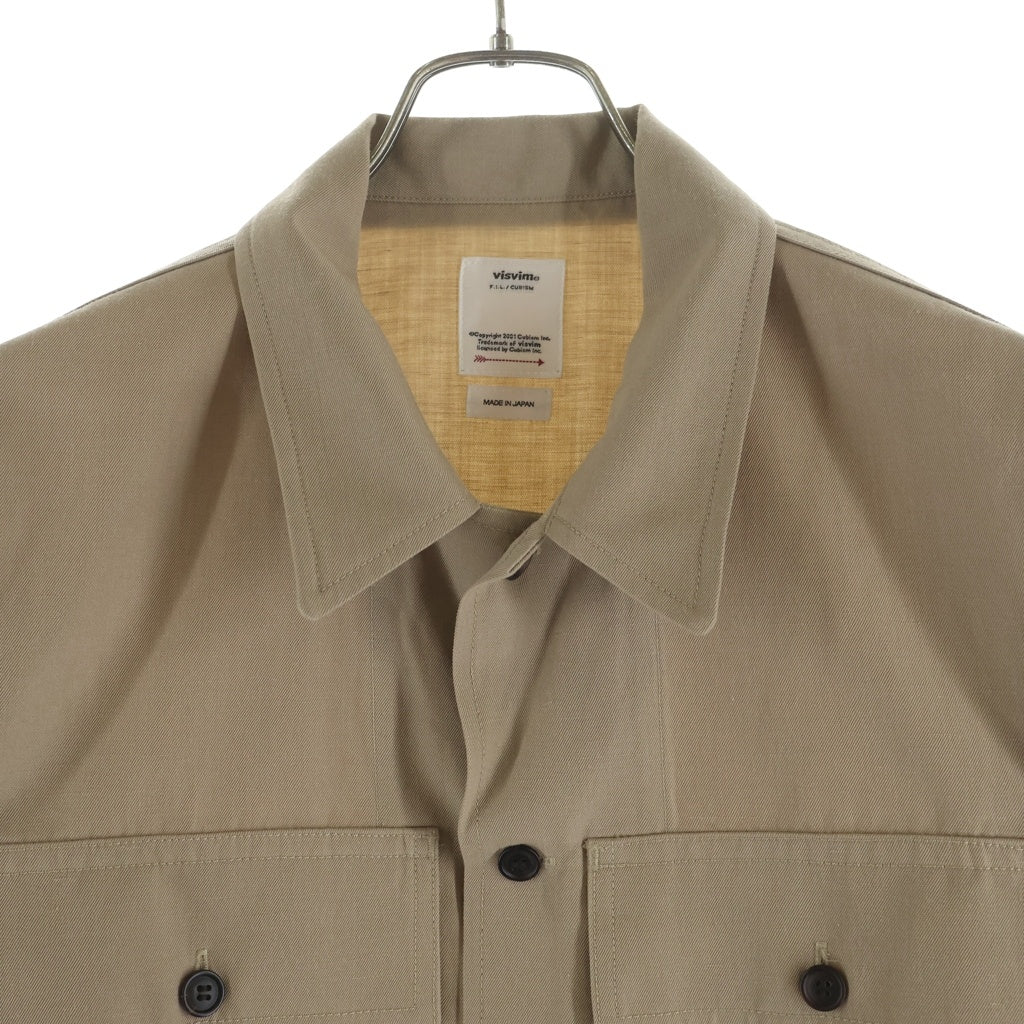 VISVIM(ヴィスヴィム) 23AW ポケット付き 長袖サファリシャツ ベージュ 0123205011017