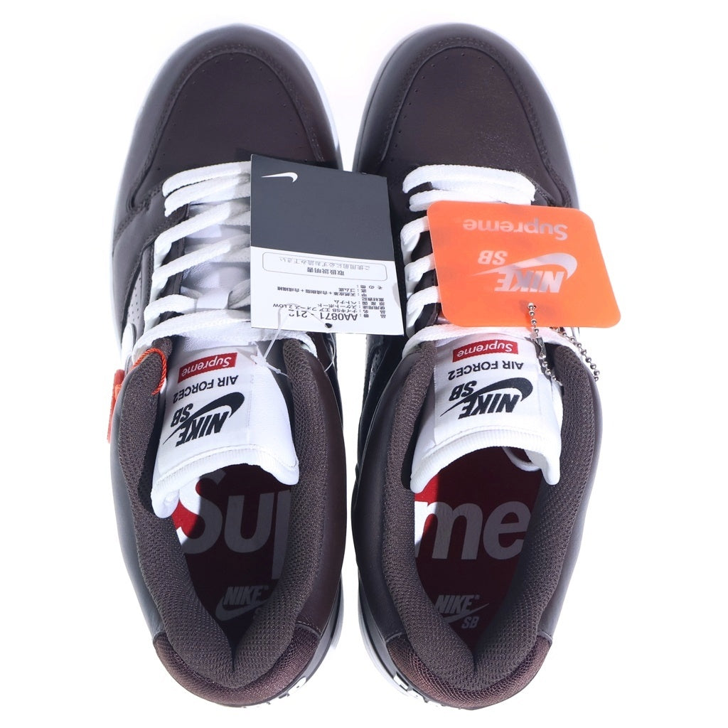 NIKE SB(ナイキエスビー) ×SUPREME AIR FORCE 2 シュプリーム エアフォース2 ローカットスニーカー ブラウン US9.5/27.5cm AA0871-717