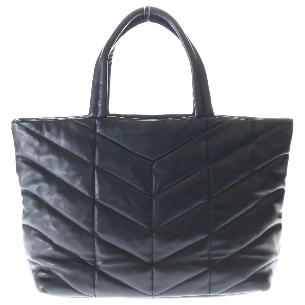 SAINT LAURENT PARIS(サンローランパリ) パファー キルティング レザー トートバッグ ハンドバッグ ブラック 752888