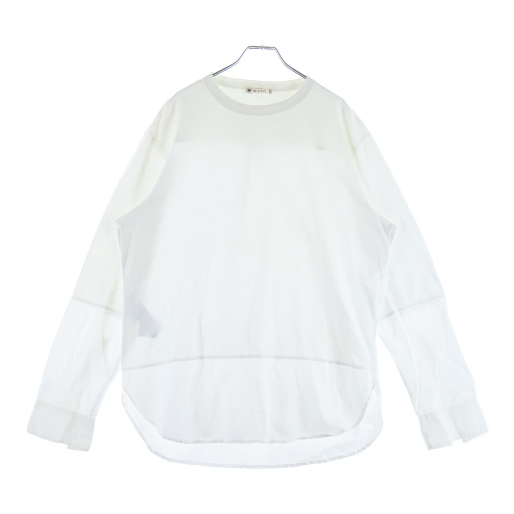 MARNI(マルニ) 20AW シャツ ドッキング クルーネック 長袖Tシャツ カットソー ホワイト HUMU0097Q0