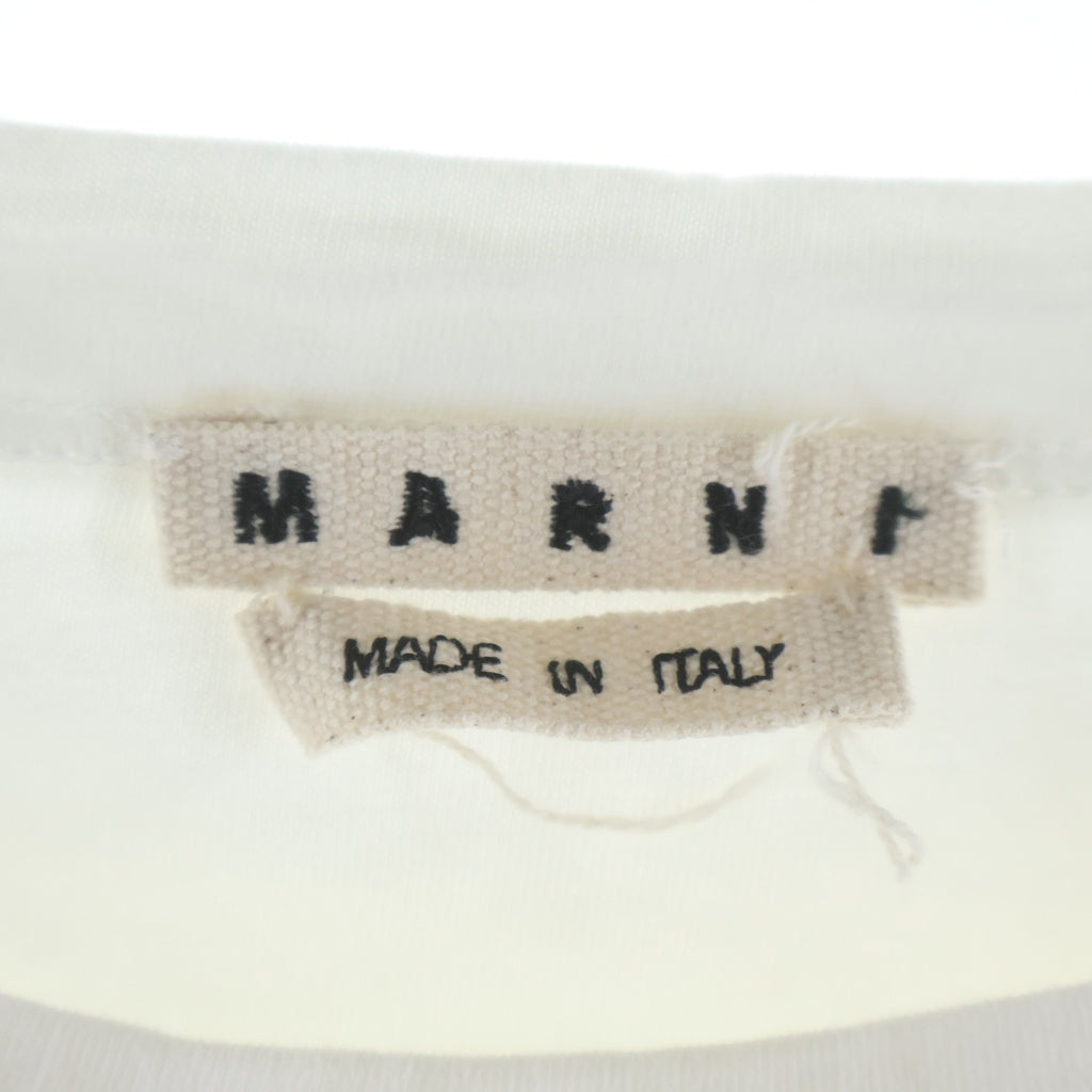 MARNI(マルニ) 20AW シャツ ドッキング クルーネック 長袖Tシャツ カットソー ホワイト HUMU0097Q0