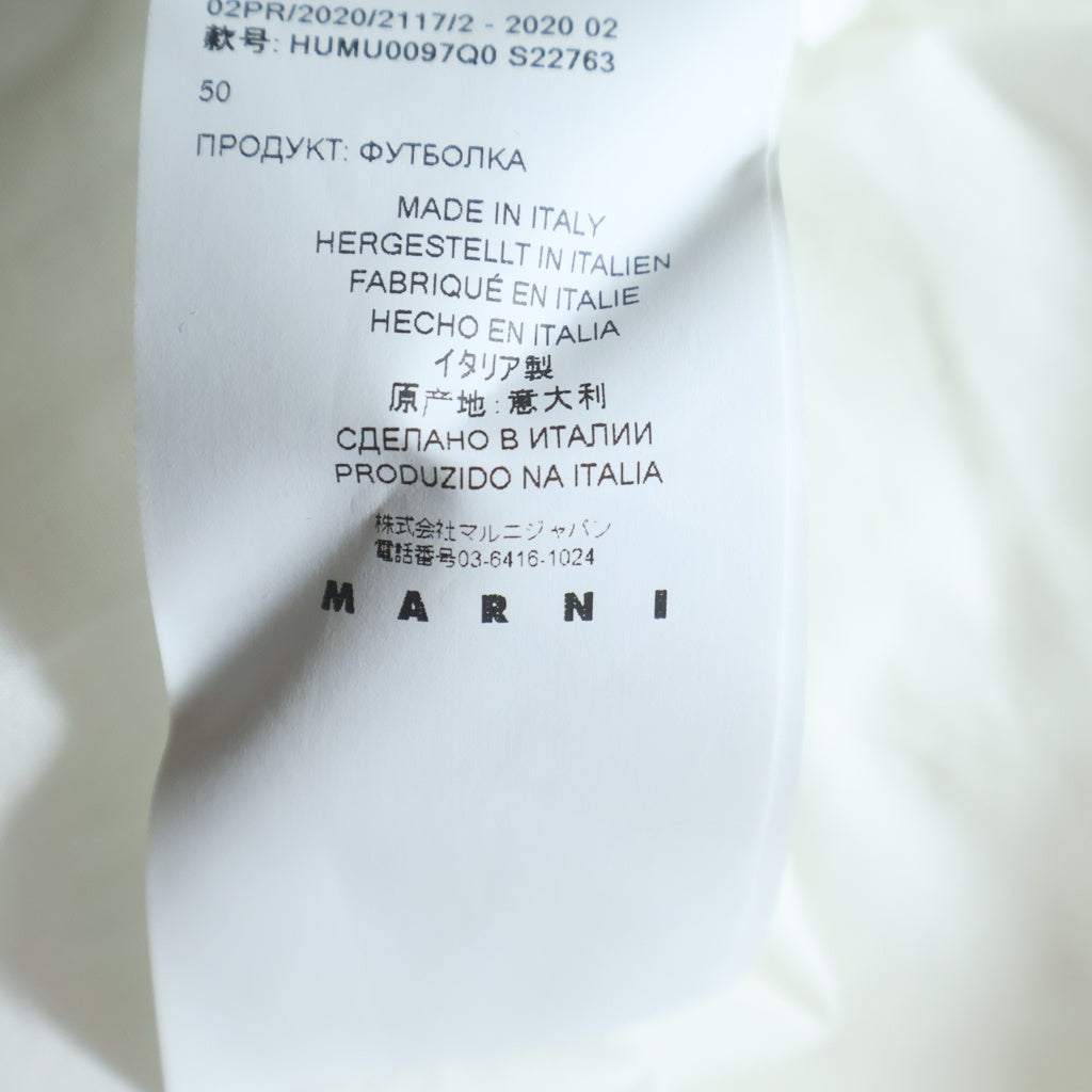 MARNI(マルニ) 20AW シャツ ドッキング クルーネック 長袖Tシャツ カットソー ホワイト HUMU0097Q0