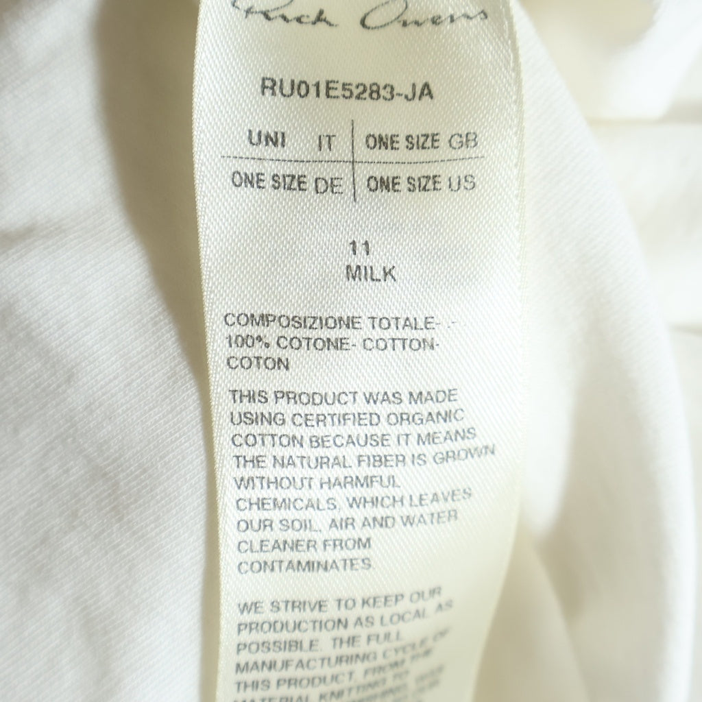 Rick Owens(リックオウエンス) 25SS TOMMT-T トミー オーバーサイズ 半袖Tシャツ カットソー ホワイト RU01E5283-JA