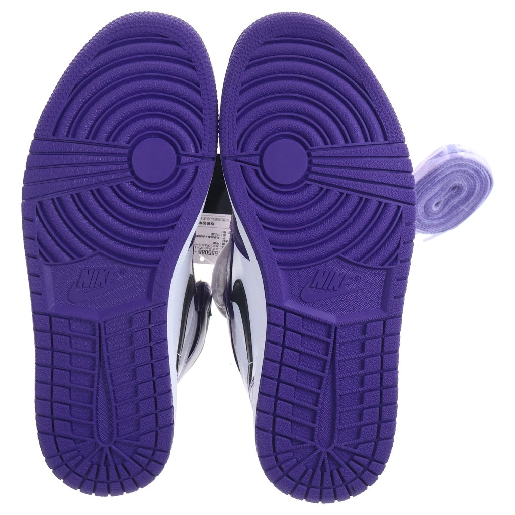 NIKE(ナイキ) AIR JORDAN 1 RETRO HIGH OG COURT PURPLE 555088-500 エアジョーダン1 レトロ コートパープル ハイカットスニーカー ホワイト/パープル US8.5/26.5cm