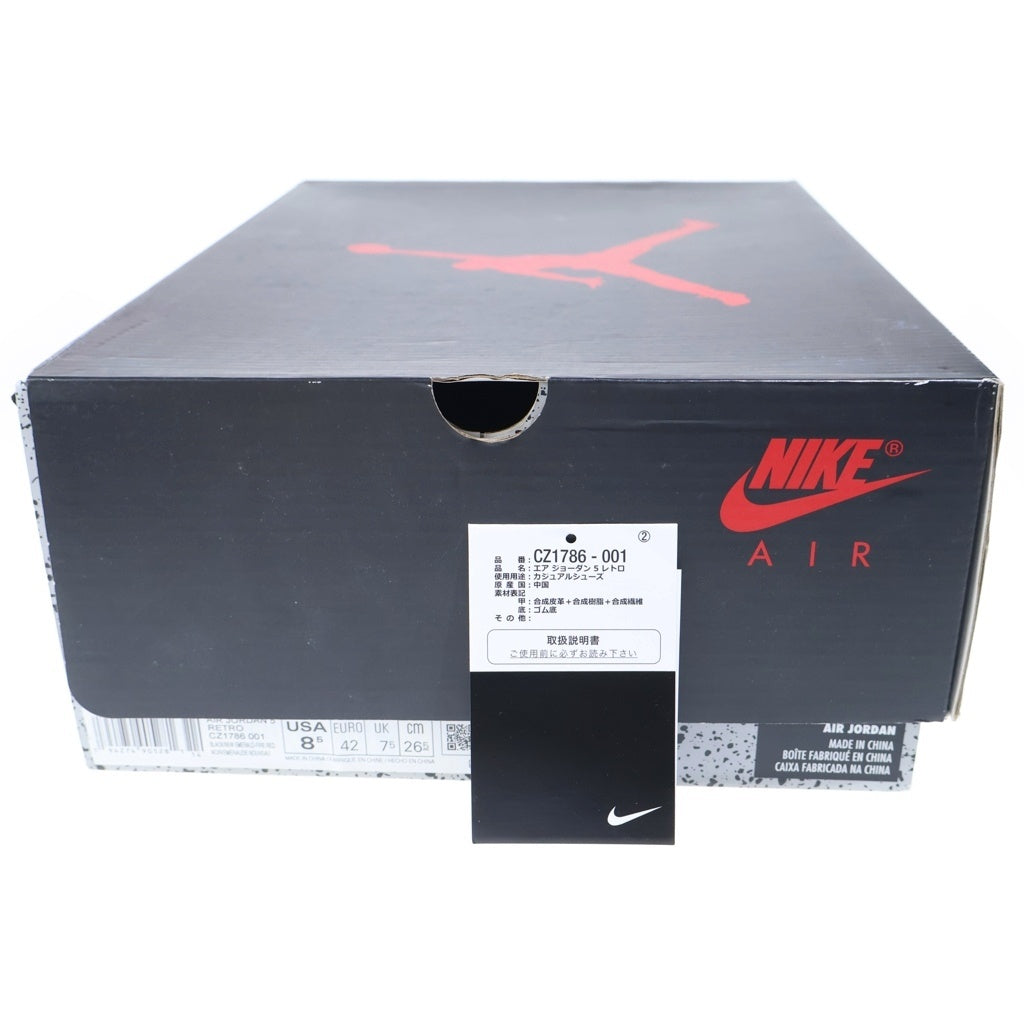 NIKE(ナイキ) AIR JORDAN5 RETRO CZ1786-001 エアジョーダン ハイカットスニーカー ブラック US8.5/26.5cm