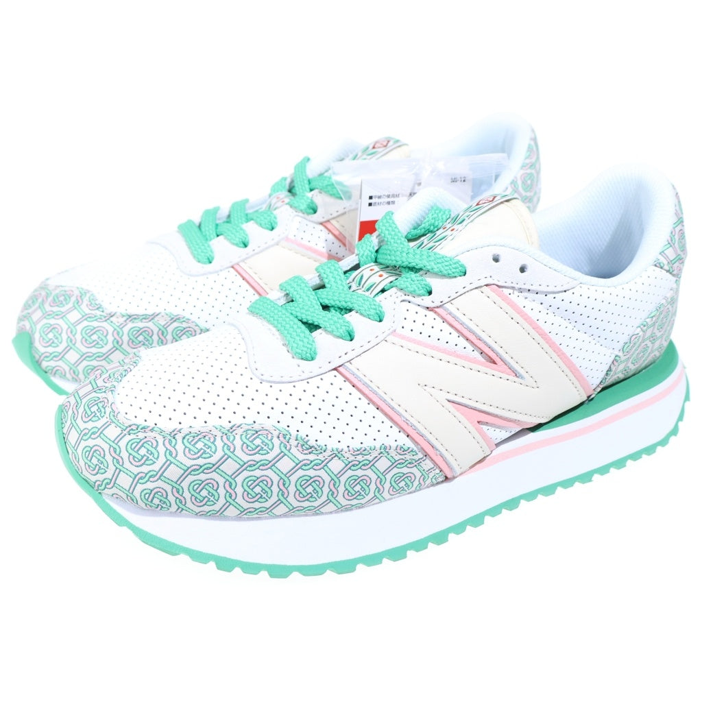 New Balance(ニューバランス) MS237CBA ×Casablanca 237 カサブランカ モノグラム レザー ローカットスニーカー ホワイト/グリーン US8.5/26.5cm