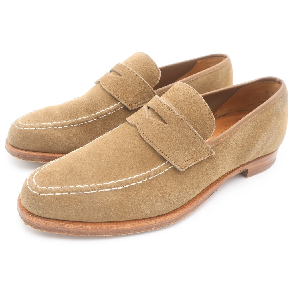 Crockett&Jones(クロケットアンドジョーンズ) ×BARNEYSNEWYORK バーニーズニューヨーク別注 コインローファー スエードレザーシューズ ブラウン