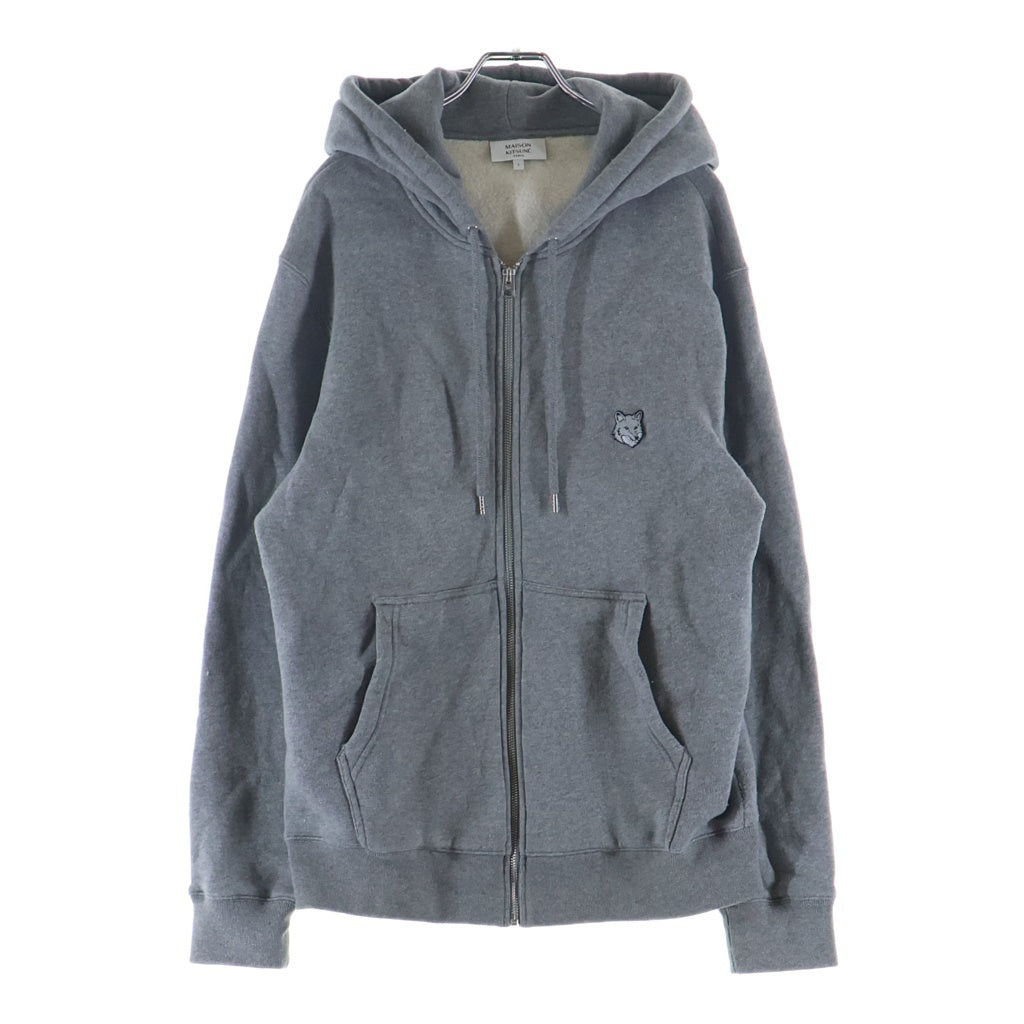 MAISON KITSUNE(メゾンキツネ) フォックス ヘッドパッチ ジップアップ スウェットパーカー グレー MM00714KM0307