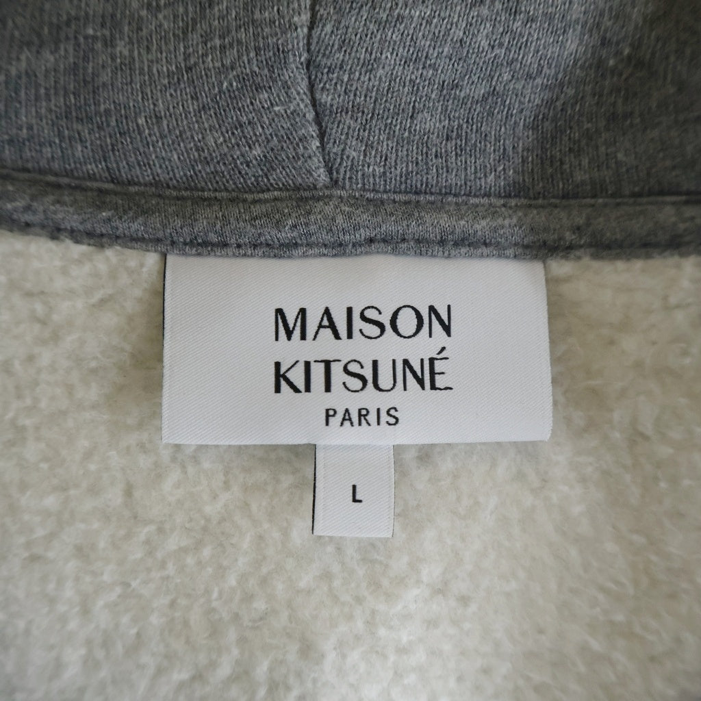 MAISON KITSUNE(メゾンキツネ) フォックス ヘッドパッチ ジップアップ スウェットパーカー グレー MM00714KM0307