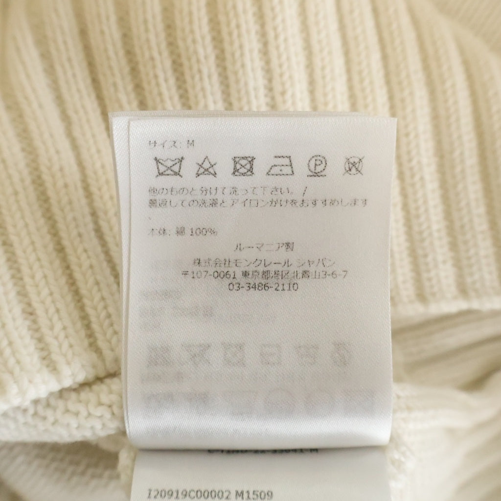 MONCLER(モンクレール) 23AW モノグラムパッチ コットン ニット セーター ホワイト I20919C00002 M1509
