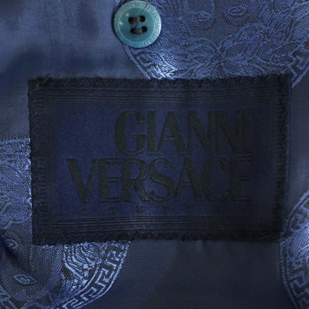 GIANNI VERSACE(ジャンニ ヴェルサーチ) ラペル切替 3B ウール テーラードジャケット ブルー
