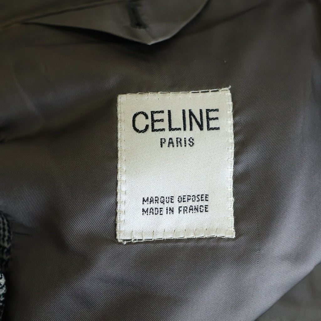 CELINE(セリーヌ) 千鳥格子 ウール 2B テーラードジャケット グレー