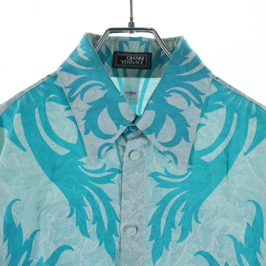 GIANNI VERSACE(ジャンニ ヴェルサーチ) 総柄 長袖シャツ ブルー