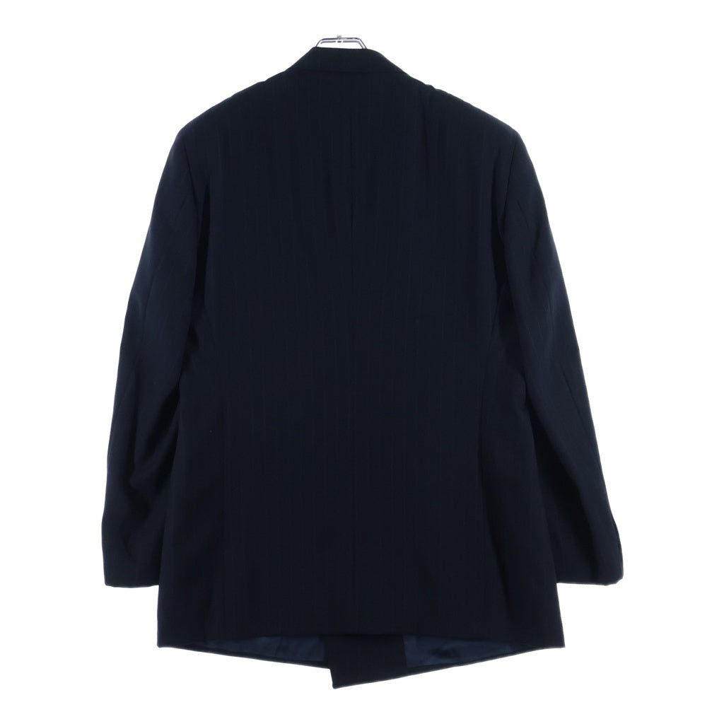 GIORGIO ARMANI(ジョルジオアルマーニ) ウール ピークドラペル ストライプ 1B ダブルテーラードジャケット ブラック