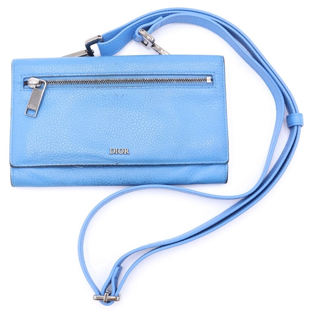 DIOR(ディオール) 2WAY ショルダーウォレット 長財布 ブルー レディース 24 BO 0199