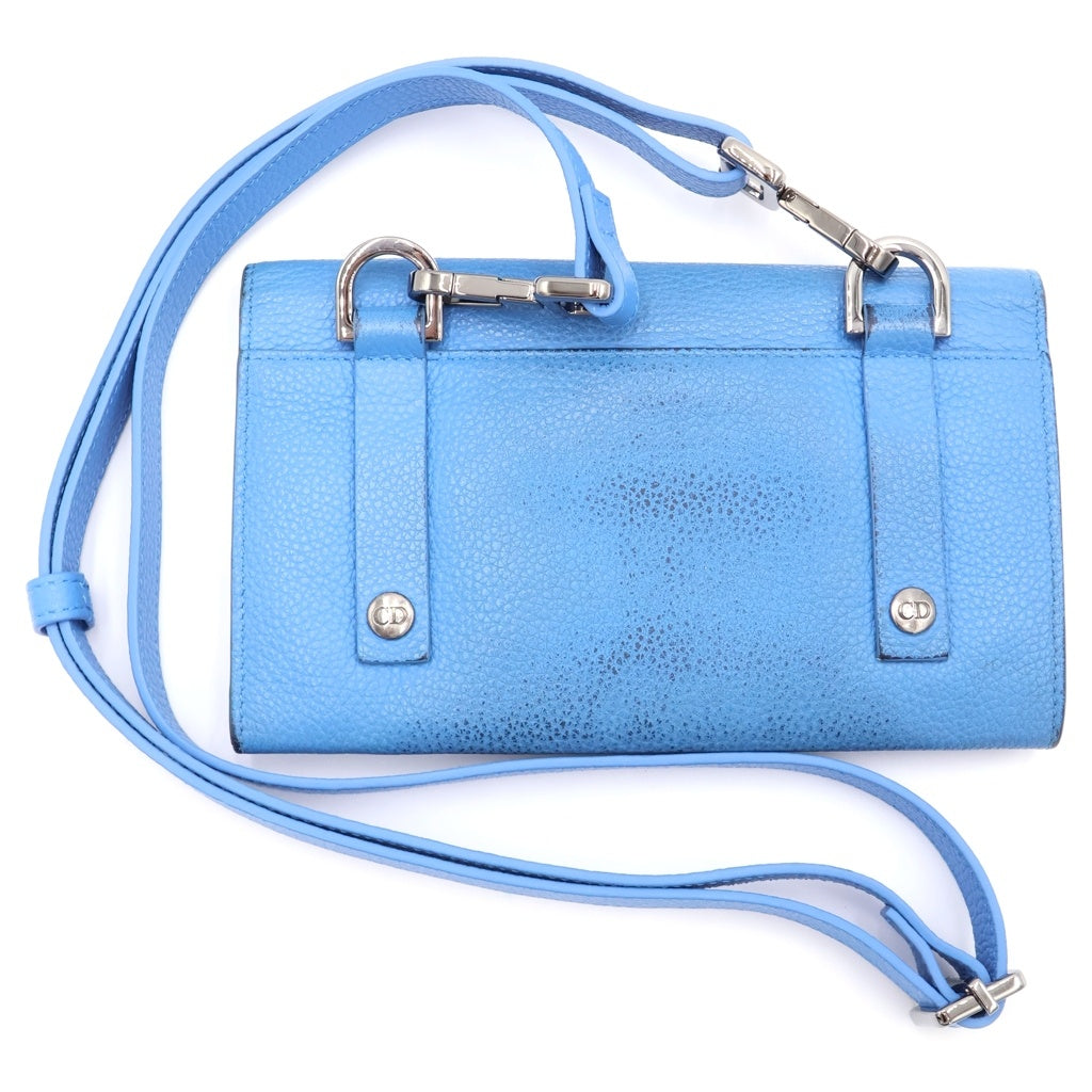DIOR(ディオール) 2WAY ショルダーウォレット 長財布 ブルー レディース 24 BO 0199