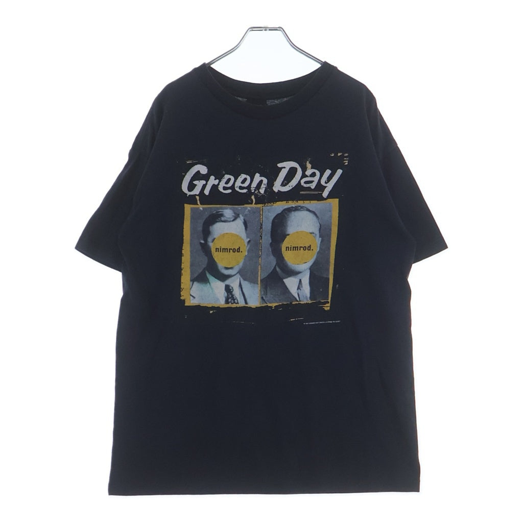 VINTAGE(ヴィンテージ) 90S VINTAGE Green Day Nimrod 1997 ヴィンテージ グリーンデイ ニムロッド 両面プリント クルーネック半袖Tシャツカットソーブラック