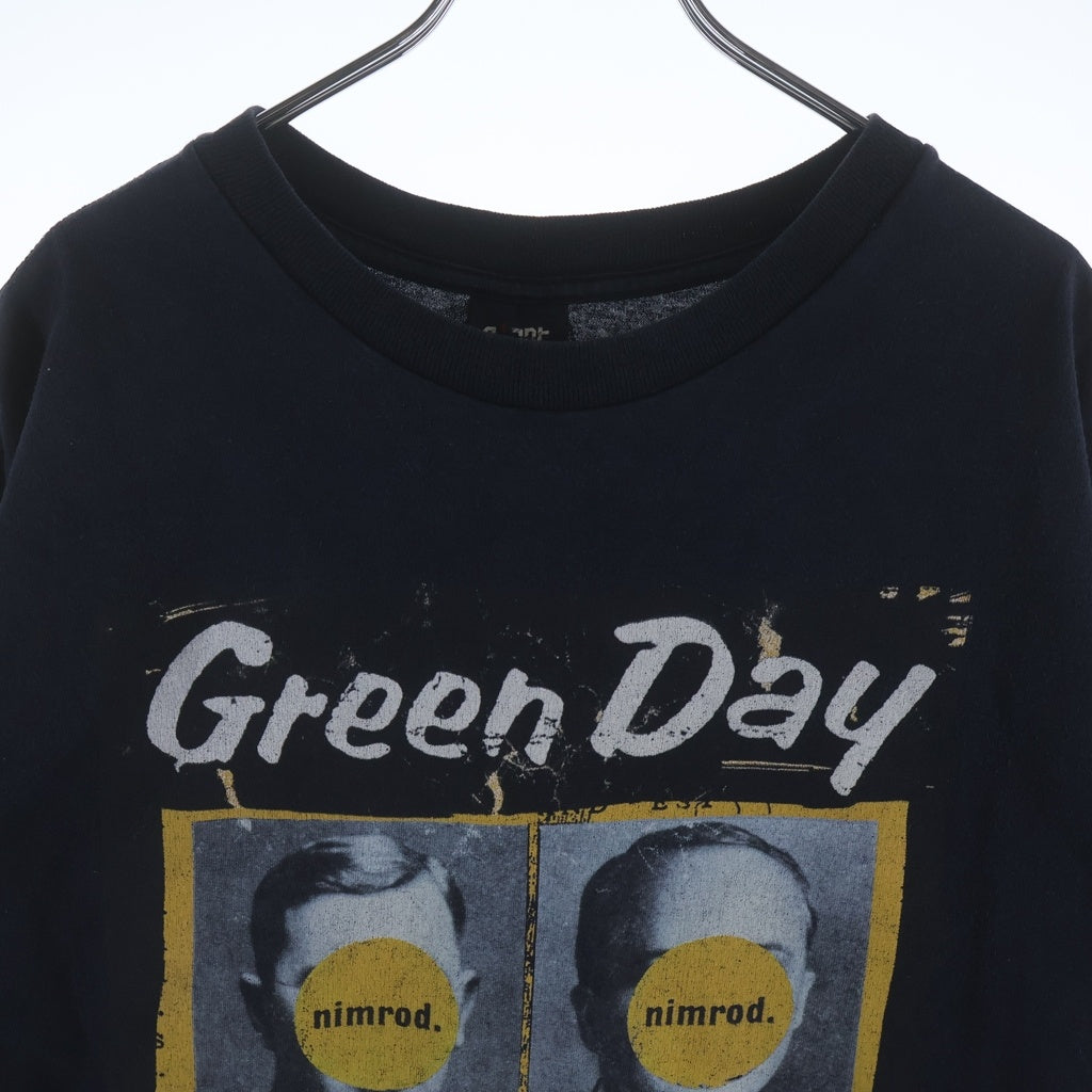 VINTAGE(ヴィンテージ) 90S VINTAGE Green Day Nimrod 1997 ヴィンテージ グリーンデイ ニムロッド 両面プリント クルーネック半袖Tシャツカットソーブラック