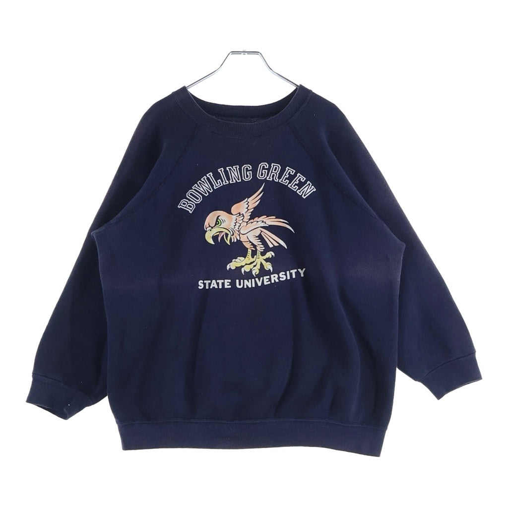 VINTAGE(ヴィンテージ) 60S VINTAGE BOWLING GREEN STATE UNIVERSITY ヴィンテージ ボーリング グリーン イーグル カレッジ ロゴプリント クルーネック スウェットトレーナー ネイビー
