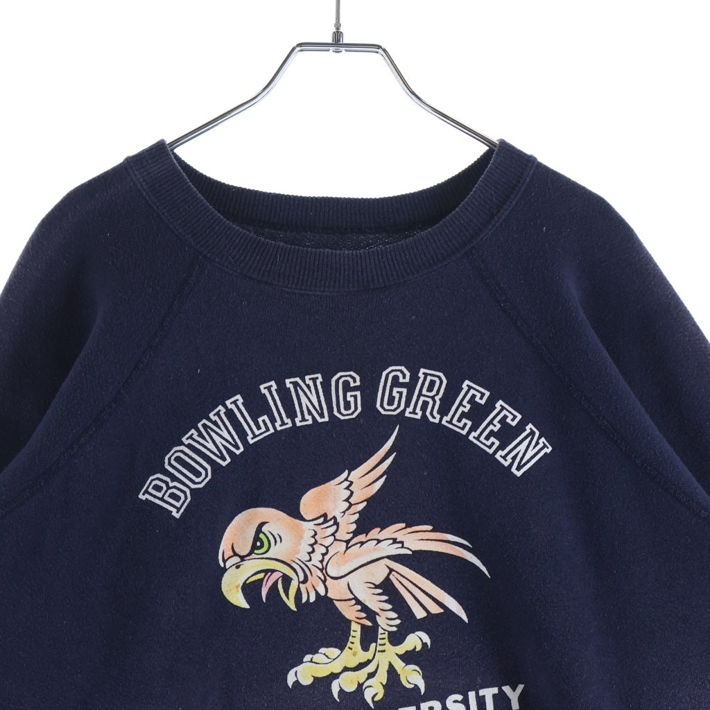 VINTAGE(ヴィンテージ) 60S VINTAGE BOWLING GREEN STATE UNIVERSITY ヴィンテージ ボーリング グリーン イーグル カレッジ ロゴプリント クルーネック スウェットトレーナー ネイビー