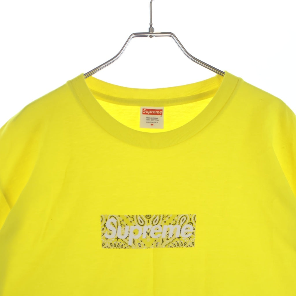 SUPREME(シュプリーム) 19AW Bandana Box Logo Tee バンダナ ボックスロゴ プリント クルーネック 半袖Tシャツ カットソー イエロー