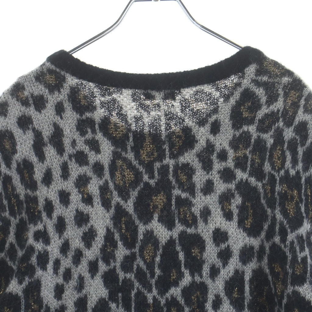 SAINT LAURENT PARIS(サンローランパリ) レオパード 総柄 モヘア ニット セーター グレー 386335 Y1QR1