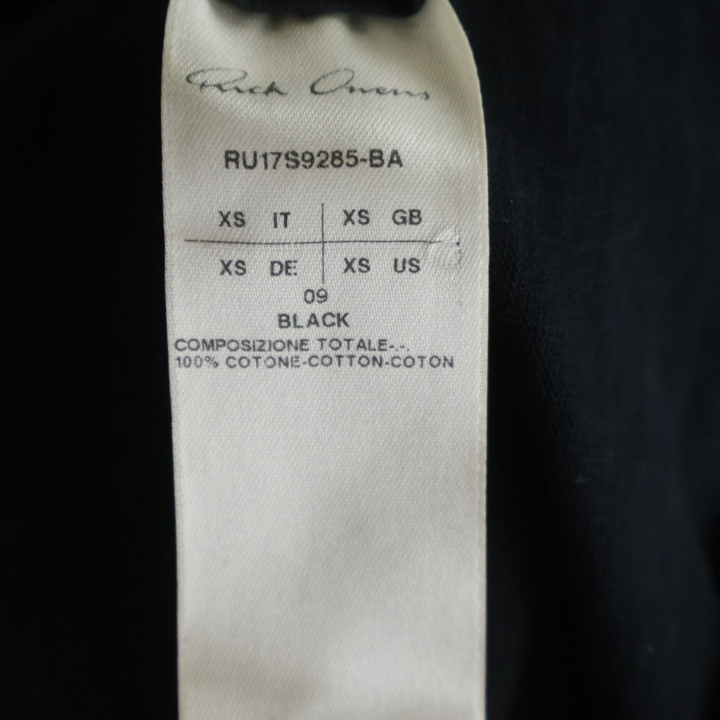 Rick Owens(リックオウエンス) 17SS POPOVER HOODY ポップオーバー コットン フーディ プルオーバーパーカー ブラック RU17S9285-BA