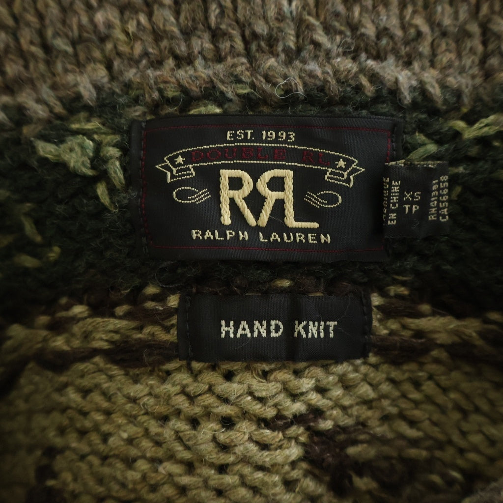 RRL(ダブルアールエル) HAND KNIT SHAWL CARDIGAN 一つ星 ハンドニット ウール ショールカラー カーディガン ベージュ