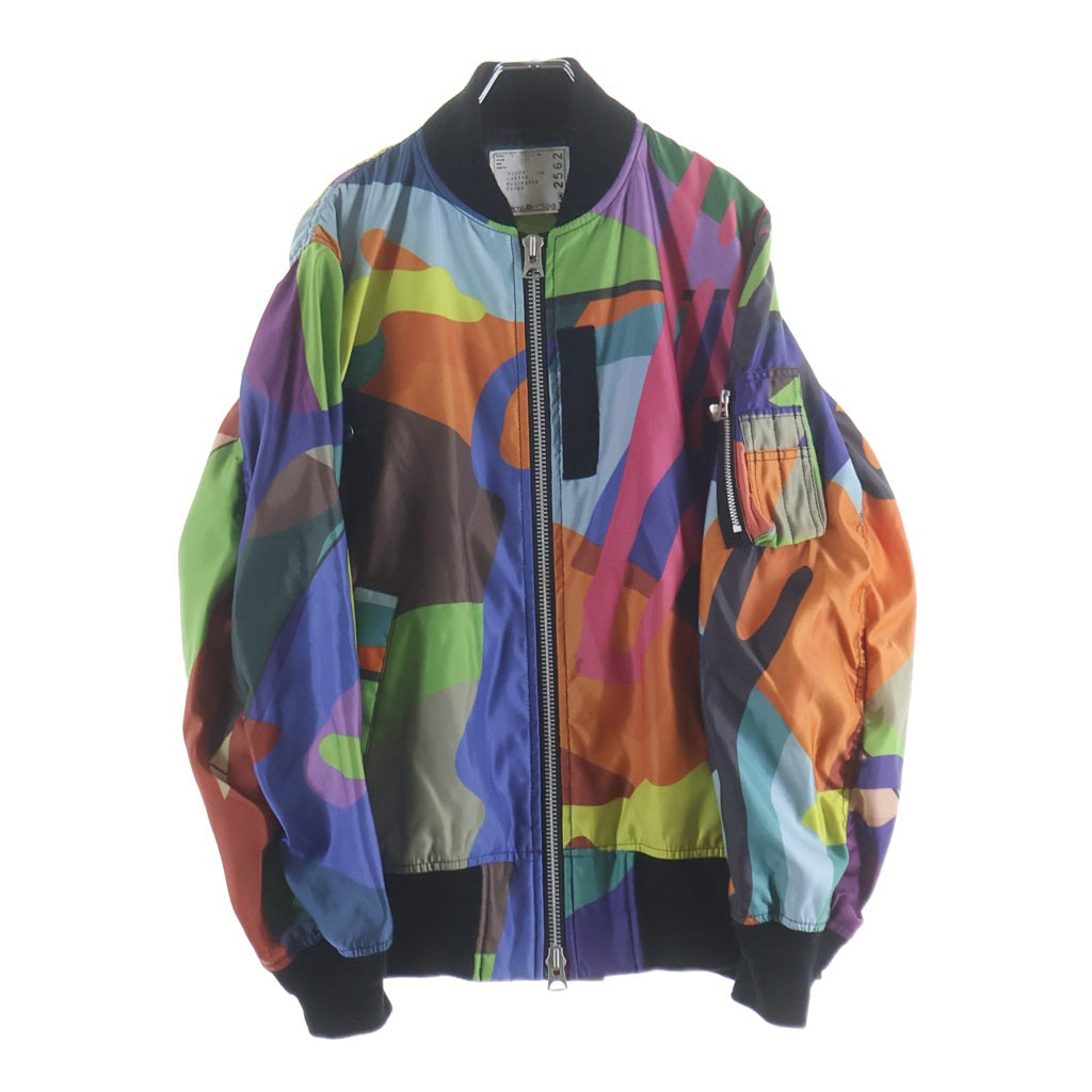 Sacai(サカイ) 21AW ×KAWS MA-1 BLOUSON MULTI カウズ ナイロン カモフラ フライトジャケット ブルゾン マルチ 21-02562M