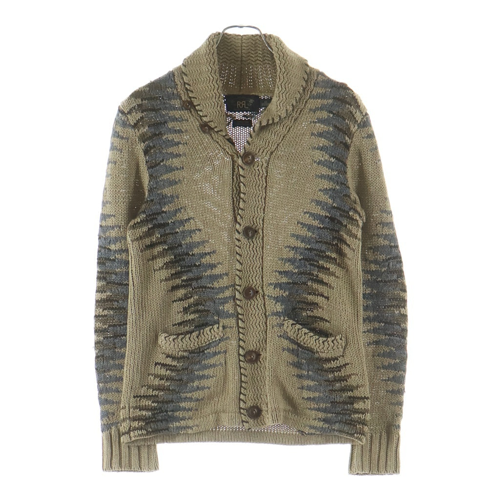 RRL(ダブルアールエル) 一つ星 リネン混 ショールカラー カーディガン ベージュ