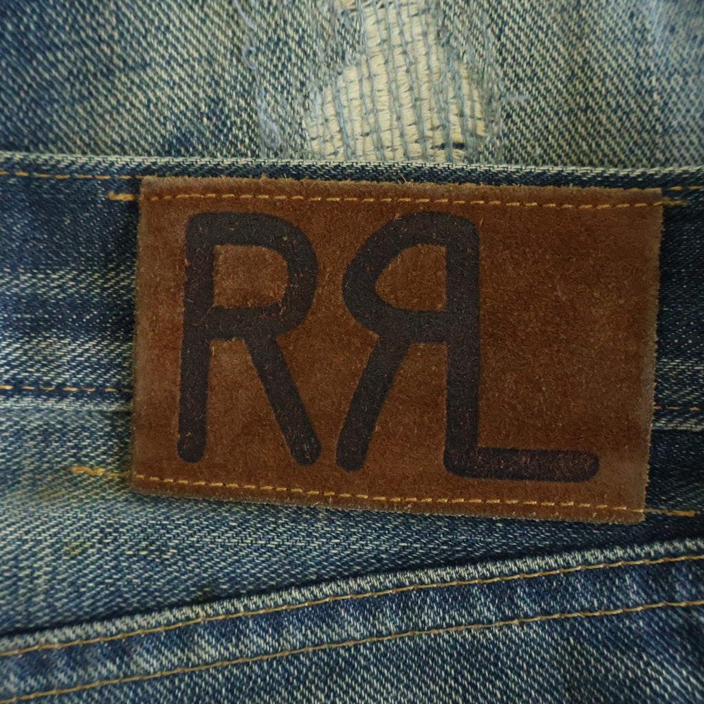 RRL(ダブルアールエル) SLIM NARROW JEANS スリム ナロー ウーブン加工 ダメージ ボタンフライ セルビッチ デニムパンツ インディゴ 782559122005